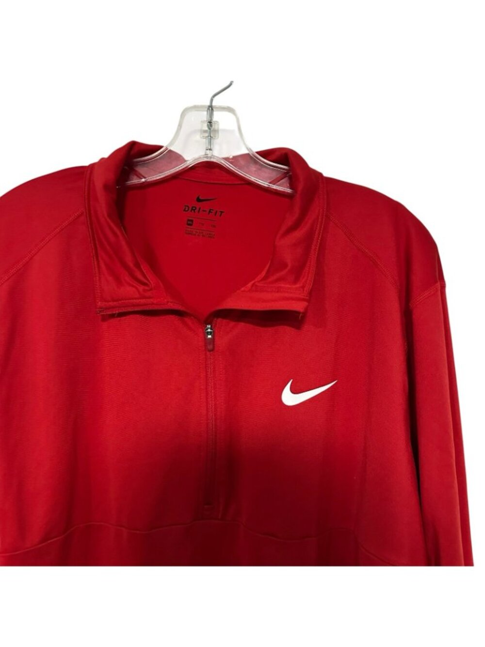 Nike Dri-Fit Long Sleeve 1/4 Zip Pullover Red Sweatshirt 926270 687 Men’s XXL 2X - Picture 2 of 8